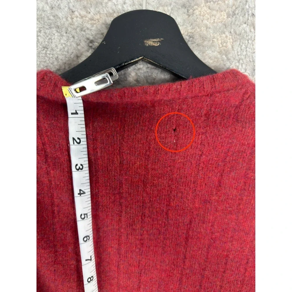 Corneliani Size 52 / M Cashmere Wool Cable Knit Sweater Red Long Sleeve Pullover